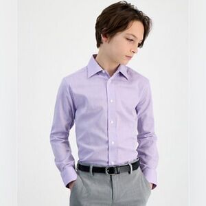 Calvin Klein
Big Boys Slim Fit Solid Stretch Poplin Dress Shirt light purple 16